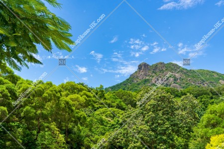 Lion Lock mountain with blue sky, No.3
