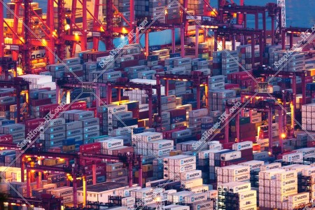 View of Kwai Tsing Container Terminal at night, No.1