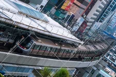 A moving train, MTR Kwun Tong Line, No.8
