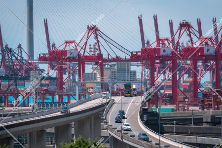 View of Kwai Tsing Container Terminal and Viaduct, No.1