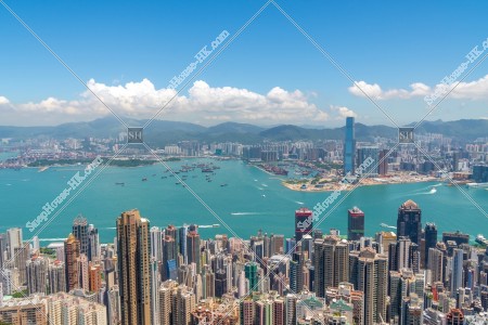Skyline Hong Kong city, view from The Peak, No.2