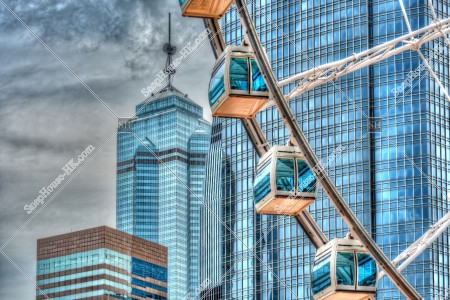 The Hong Kong Observation Wheel and buildings of  Central, No.6