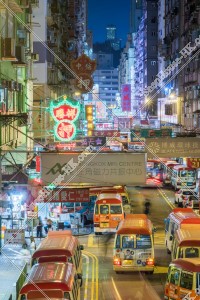Street view of Mong Kok and crowd of people at night, No.5