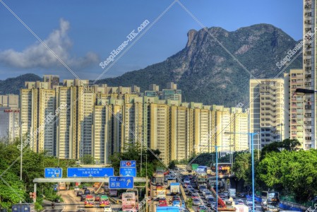 Lion Rock and street view of Kowloon, No.2