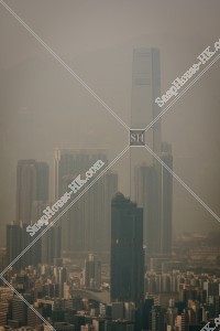 Skyline cityscape of Kowloon in smog, No.3