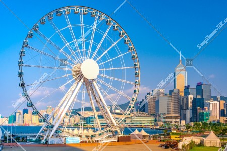 The Hong Kong Observation Wheel and high-rise buildings at Wan Chai, No.2