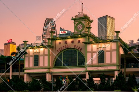 Central Ferry Piers at sunset time, No.5