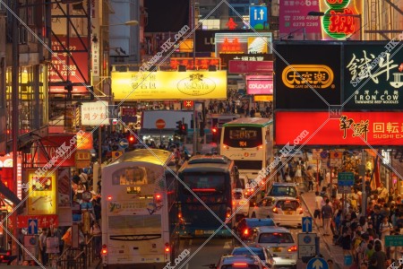 View of signboards at Mong Kok after sunset, No.3