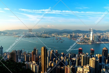 Skyline Hong Kong city, view from The Peak, No.12
