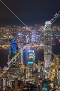 Skyline cityscape of Hong Kong at night, view from The Peak, No.5
