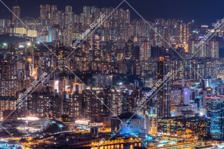 Cityscape of Kowloon at night, No.2