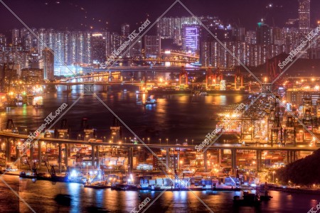 View of Kwai Tsing Container Terminal at night, No.2