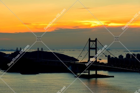 Tsing Ma Bridge in sunset time, No.2