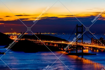 Tsing Ma Bridge in sunset time, No.3