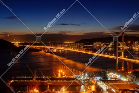 Tsing Ma Bridge in sunset time, No.4
