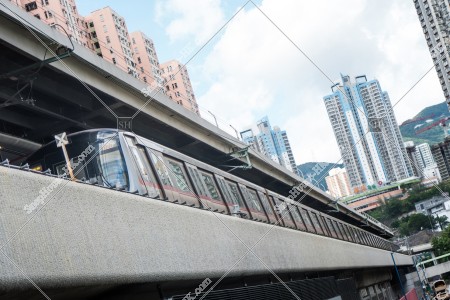 MTR train stopping at the station, No.2