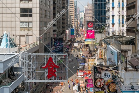 Street view of Sai Yeung Choi Street with people, Mong Kok, No.3