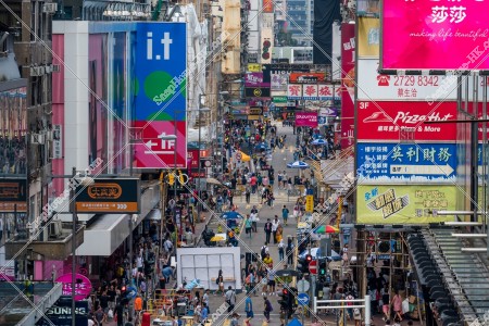 Street view of Sai Yeung Choi Street with people, Mong Kok, No.6