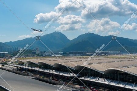 Landscape of Terminal 1, view from  SkyDeck at Hong Kong International Airport, No.1
