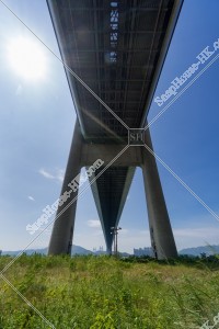 Tsing Ma Bridge with blue sky, No.13