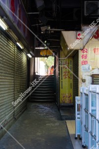 Walkway through the old commercial building at Kwun Tong