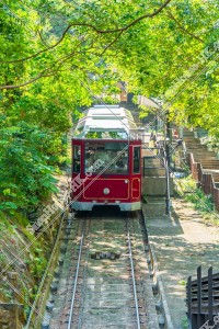 The Peak Tram stopping in MacDonnell Road Station [Landscape]②