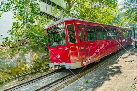 Peak Tram going down to Central