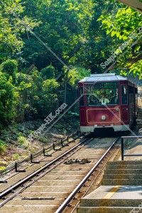 Peak Tram going down to the Central [Portrait]