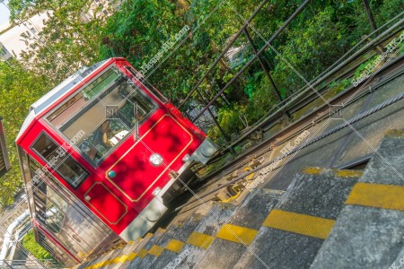 Peak Tram in driving