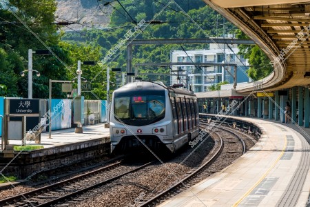 Train stopping at University station of MTR East Rail Line ③