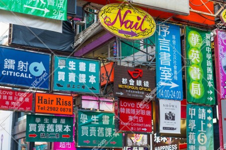 Signboard in Sai Yeung Choi Street of Mong Kok
