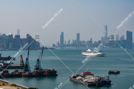 View from Yau Tong to Kwun Tong, Hong Kong Island and Kowloon Peninsula