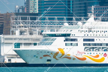 Luxury cruise ship stopping in Tsim Sha Tsui