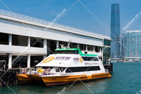 Star ferry Pier in stopping