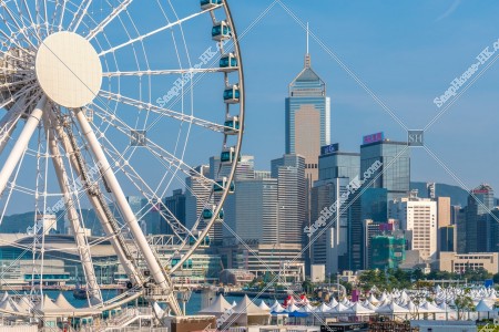 The view of Hong Kong Observation Wheel and the buildings of Wan Chai [Close-up photograph]⑧