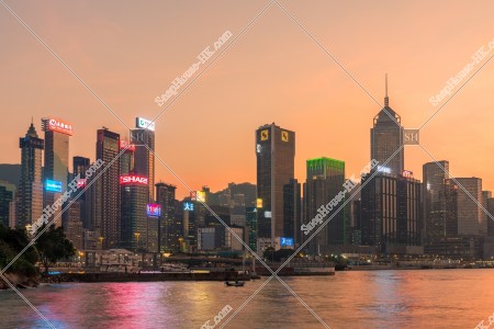 View of before sunset at Wan Chai buildings