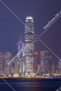 Night view of buildings from Causeway Bay to Central