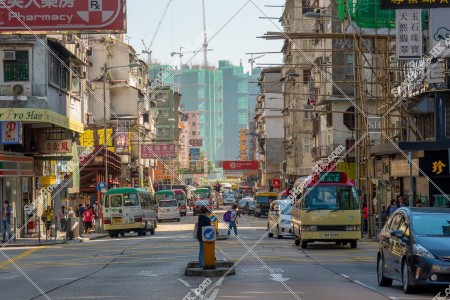 Traffic in busy at Nga Tsin Wai Road, Kowloon City
