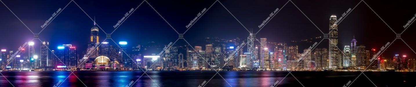 Night view of Skyline from Central to Wan Chai