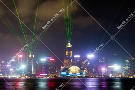 Symphony of Lights, Laser show at Wan Chai region, many lasers [Landscape]