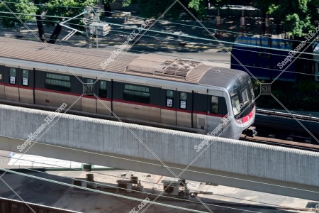 MTR train in driving at Kwun Tong Line
