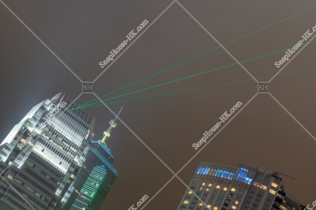 Symphony of Lights, ifc 1 laser show, 3 lasers [oblique view] [Close-up photograph]