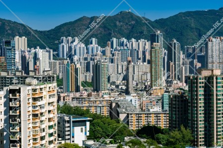 Builings from the direction of Lion Rock and Wong Tai Sin [Landscape] ②
