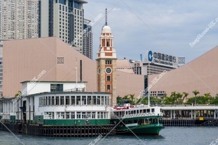 Tsim Sha Tsui Ferry Pier with Hong Kong Clock Tower, No.1