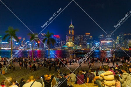 People waiting for the start of Symphony of Lights at Tsim Sha Tsui, No.2