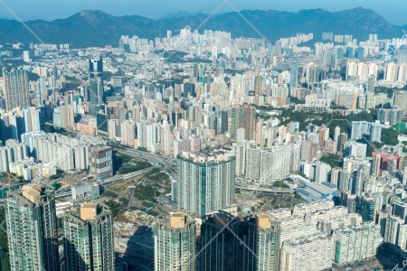 Kowloon, the view from West Kowloon to Yaumatei to Mong Kok and Prince Edward