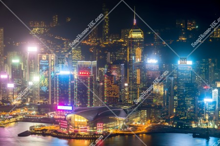 Night view of the high-rise building at Wan Chai [Landscape]