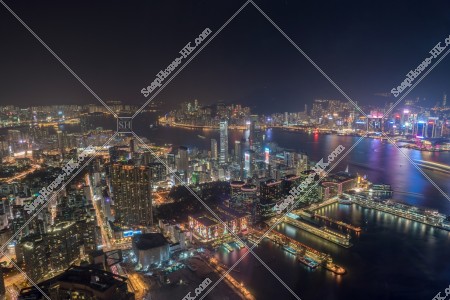 Night view of Kowloon South side and Hong Kong Island, from Wan Chai to North point