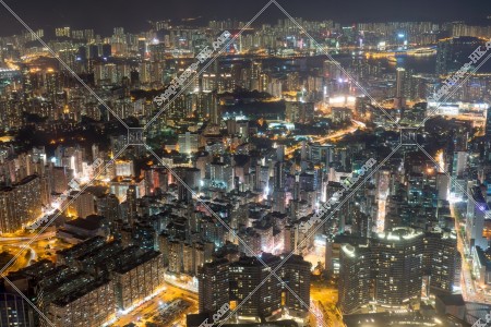 Night view of Kowloon from Jordan to Ho Mun Tin
