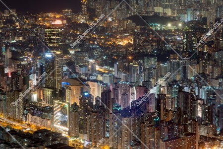 Overall night view of Mong Kok